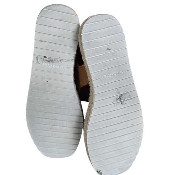 VINCE Tenison Brown Leather Sandals espadrilles size 9.5 - Picture 9 of 10